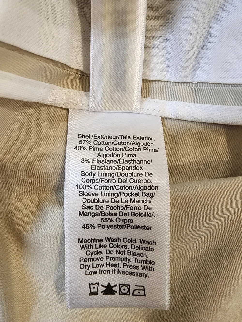 DKNY Men's Beige Two-Button Blazer Jacket Size Medium